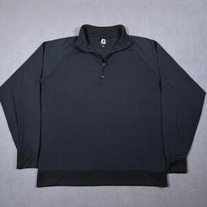 FootJoy FJ Golf Quarter Zip Pullover Mens XL‎ Black Long Sleeve Athletic